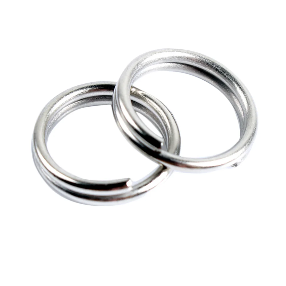 

Fishing Steel Silver Durable Portable Double Loop Solid Outdoor Split Lightweight Swivel Lure Connector