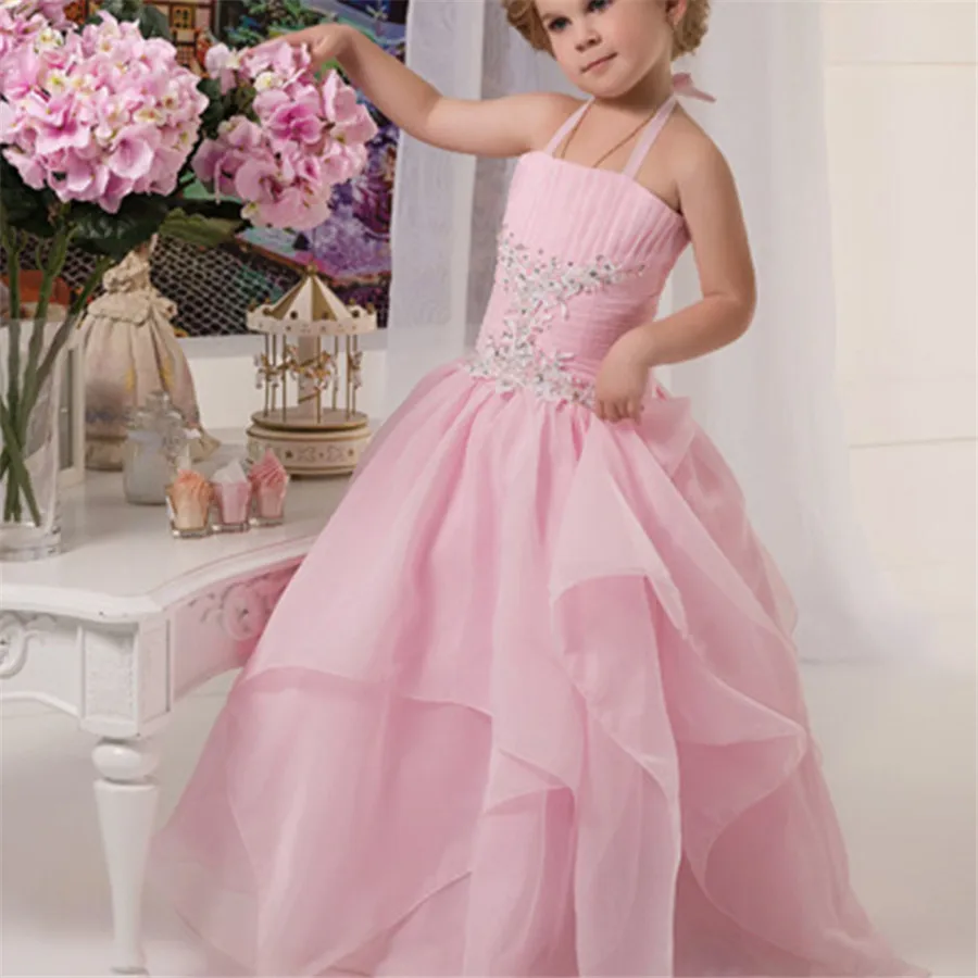 Платья для девочек, держащих букет невесты на свадьбе, длина до пола, фатиновые платья для первого причастия
