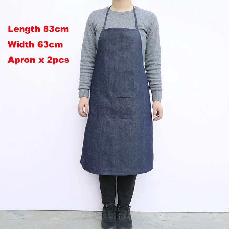 83cm apron 2 шт./партия джинсовый фартук рабочие фартуки защитная одежда для мужчин и женщин фабричная промышленная износостойкая Рабочая анти-кухонный фартук - Цвет: 83cm apron