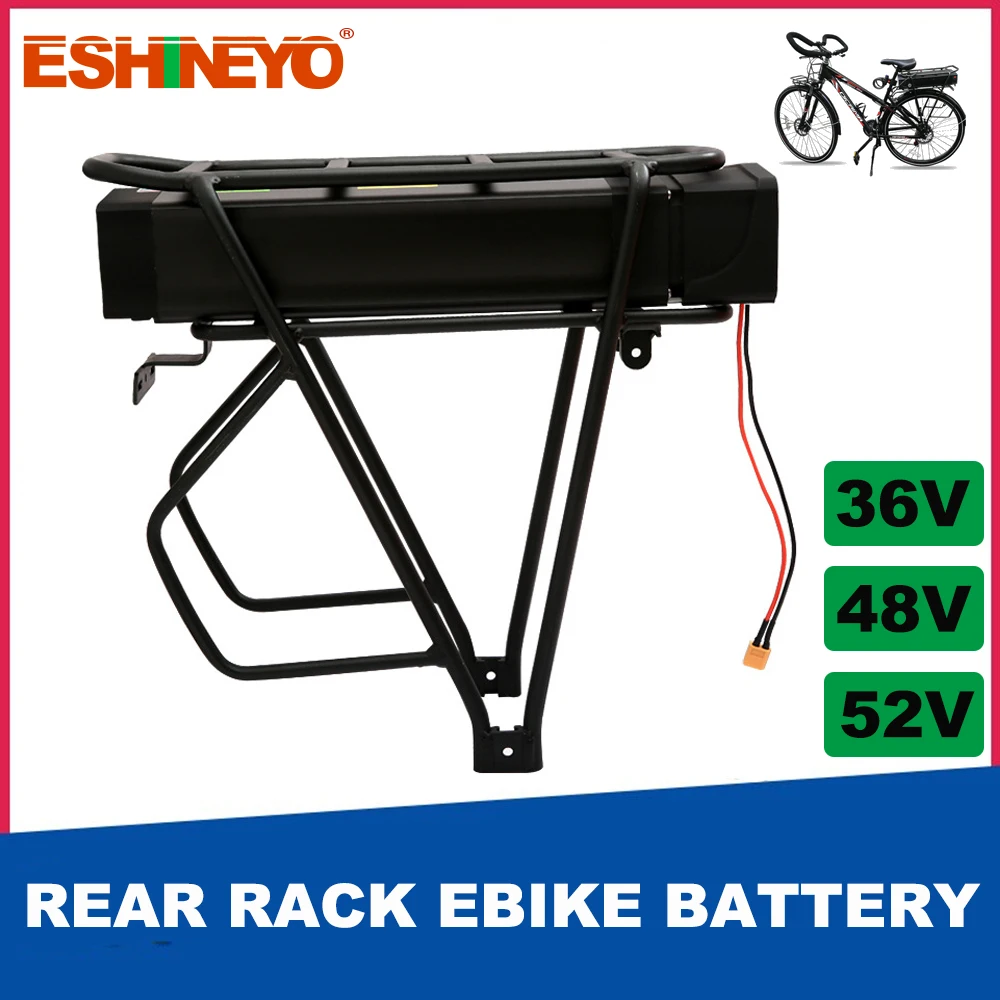 Batteria Al Litio Per Bicicletta Elettrica 36V 35Ah 48V 20Ah 52V Portapacchi Posteriore Con Bagaglio A Strati Per Motore Mozzo Motore Mid Drive