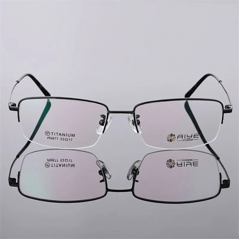 Чистый Титан очки высокое качество квадратный Для мужчин по рецепту полный кадр