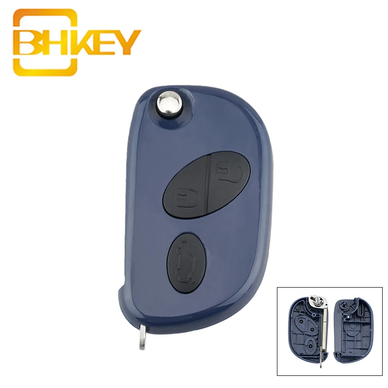 

BHKEY Flip Smart Car Key Fob Case for Maserati GranTurismo Quattroporte 2005-2011 Car Remote Key Shell Cover