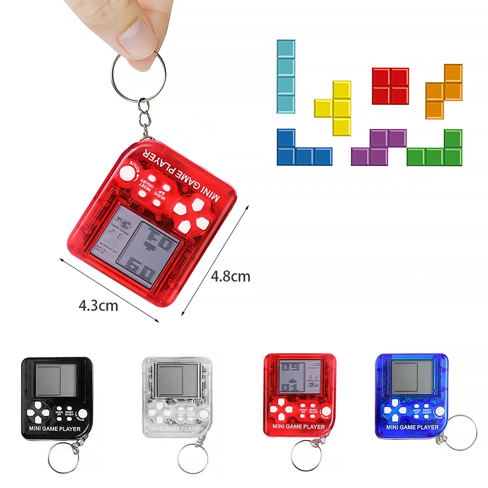 Mini Nostalgic Game Console Handheld Portable Mini Children'S Video Game Player With Keychain Tetris Video Game Classic Games