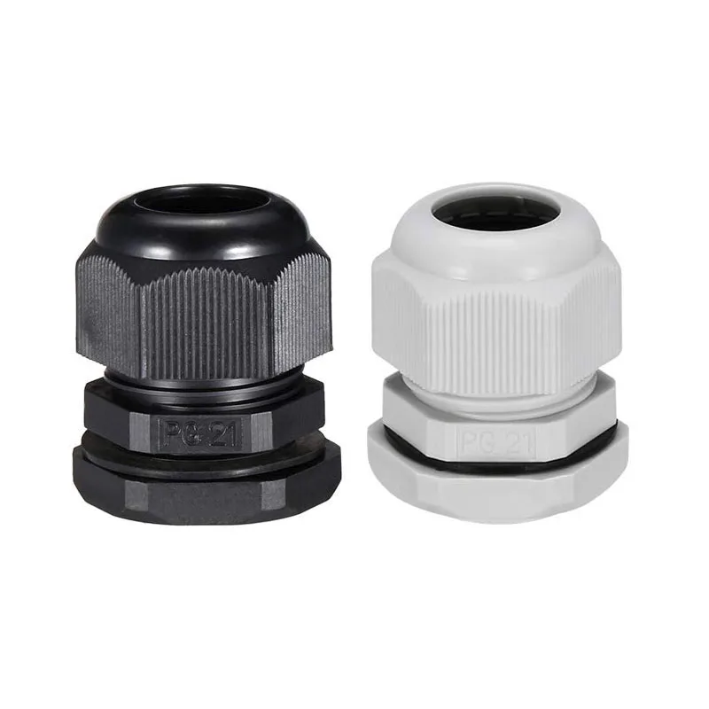 PG19 PG21 PG25 PG29 Waterproof Nylon Cable Gland Joint Adjustable Connector for 102mm-25mm , Pack of 10