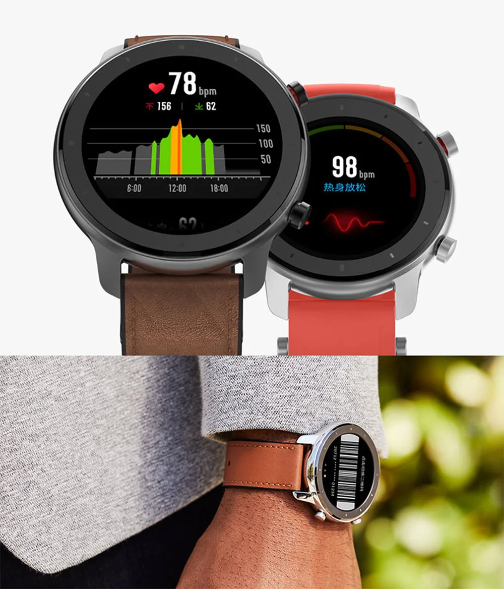 Глобальная версия Amazfit GTR 47 мм 42 мм Смарт часы умные часы Xiaomi Huami Smartwatch 12 спортивных режимов 5ATM водонепроницаемый gps 24 дня батарея AMOLE