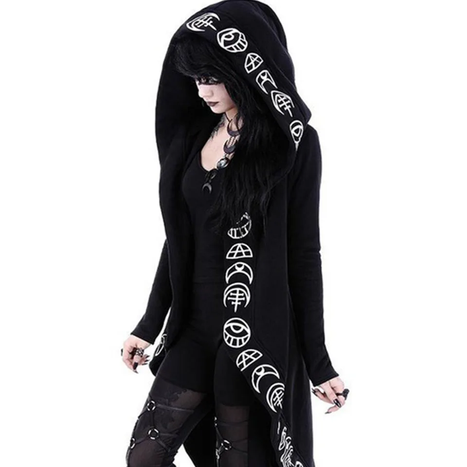  Witchcraft Women Long Mantle Hoodie Punk Sweatshirt Poleron Mujer 2019 Harajuku Dark Goth Clothes I