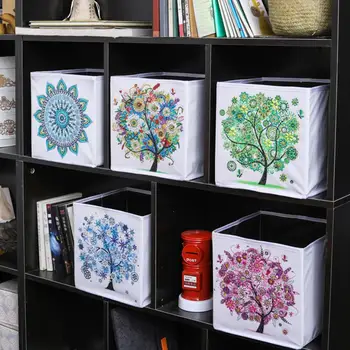

DIY Diamond Painting Folding Storage Box Sundries Organizer Bins Wardrobe Drawer Container For Home Storage and Organization