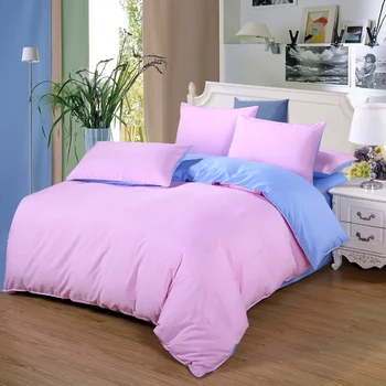 

2019 hot sales pink + blue bedding set single full Queen king size bedding bed linen 2/34pcs/set flat sheet duvet cover