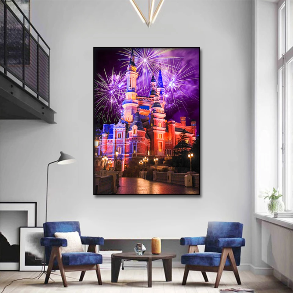 

Amusement Park Fireworks Show Poster 1pcs Modern Home Wall Decor Canvas Picture Art HD Print Painting On Canvas for Living Room