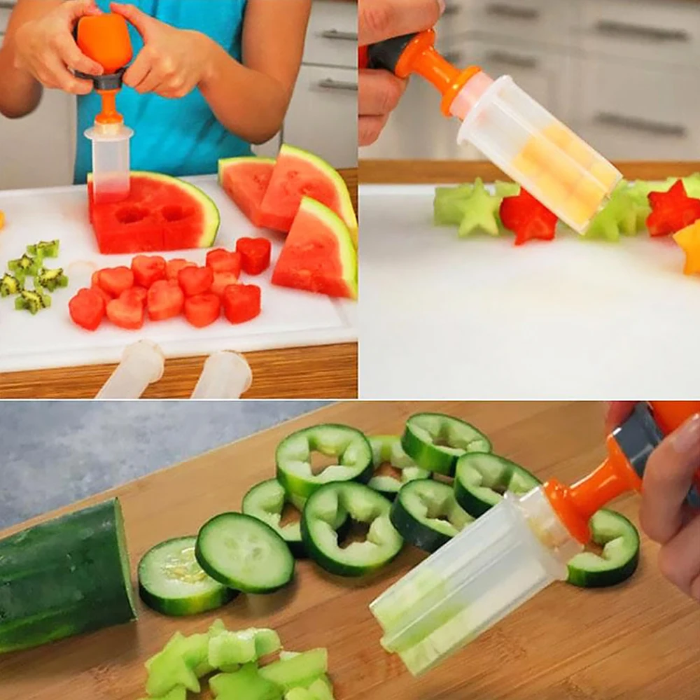 

Kitchen Vegetable Food Carved Canape Cutter Fruit Shaper Molds Maker Salad Carving Party Festival Cake Decoration Kitchen Tool