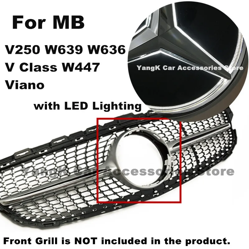 

Free Shipping Car LED Logo Emblem Light V250 W639 W636 V Class W447 Viano Front Grille Replaced Insignia LED Logo Mirror