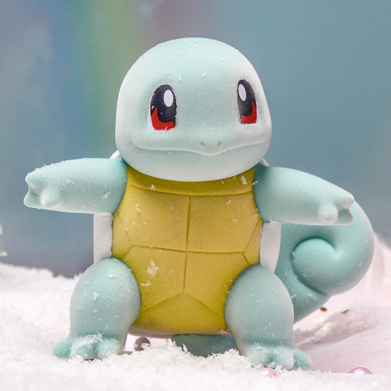 1/12 Anime Figure Fuzzy Bulbasaur Charmander Squirtle Pikach Cute Action Figures Pocket Monsters Doll Collectible Model For Toy