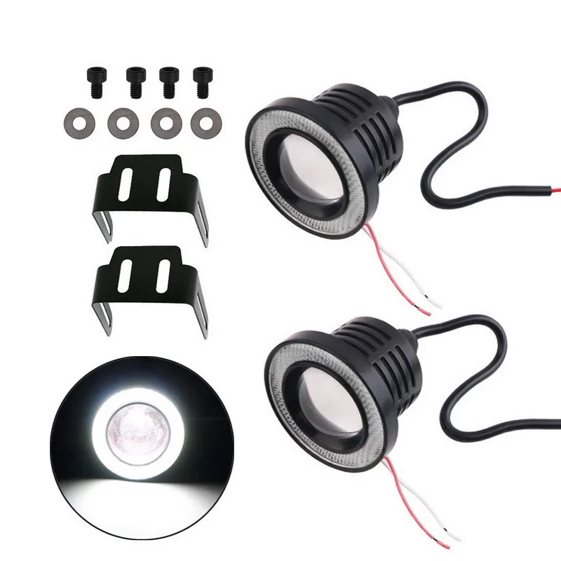 

Universal 2Pcs/Lot 3.5/3/2.5 inch Car Headlight Car Fog lights Angel Eyes COB LED DRL Driving Signal Bulbs Auto Fog Tuning Lamp