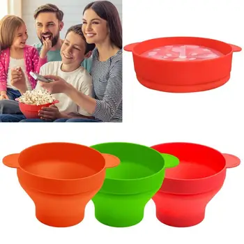 

Silicone Microwave Popcorn Bowl Folding Popcorn Maker Bucket with Handle