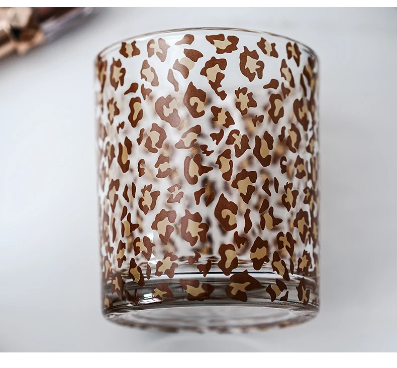 Леопардовый подсвечник стеклянный Многофункциональный стакан для хранения домашняя отделка спальни держатель кадля ванная комната макияж кисти набор в ящике для хранения