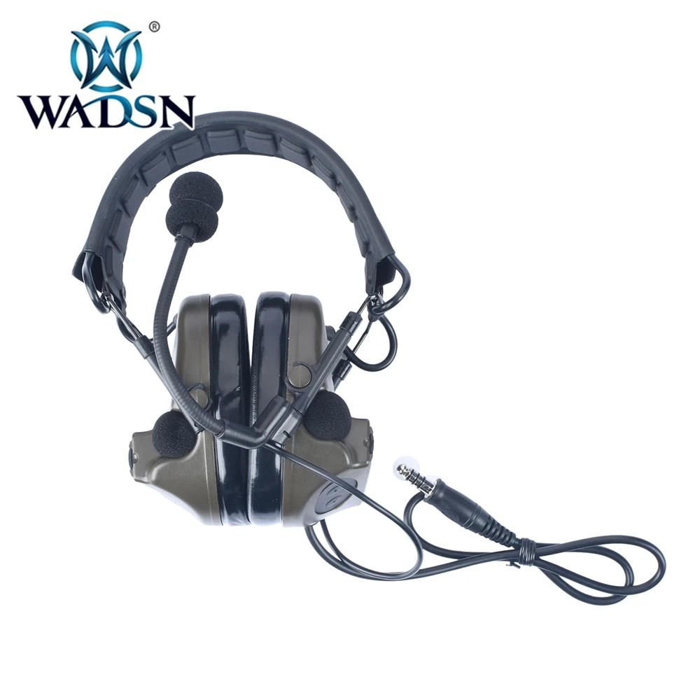 WADSN Comtac II тактическая гарнитура для страйкбола Без Шумоподавления Peltor Softair гарнитуры подходят для военного радио авиационные наушники