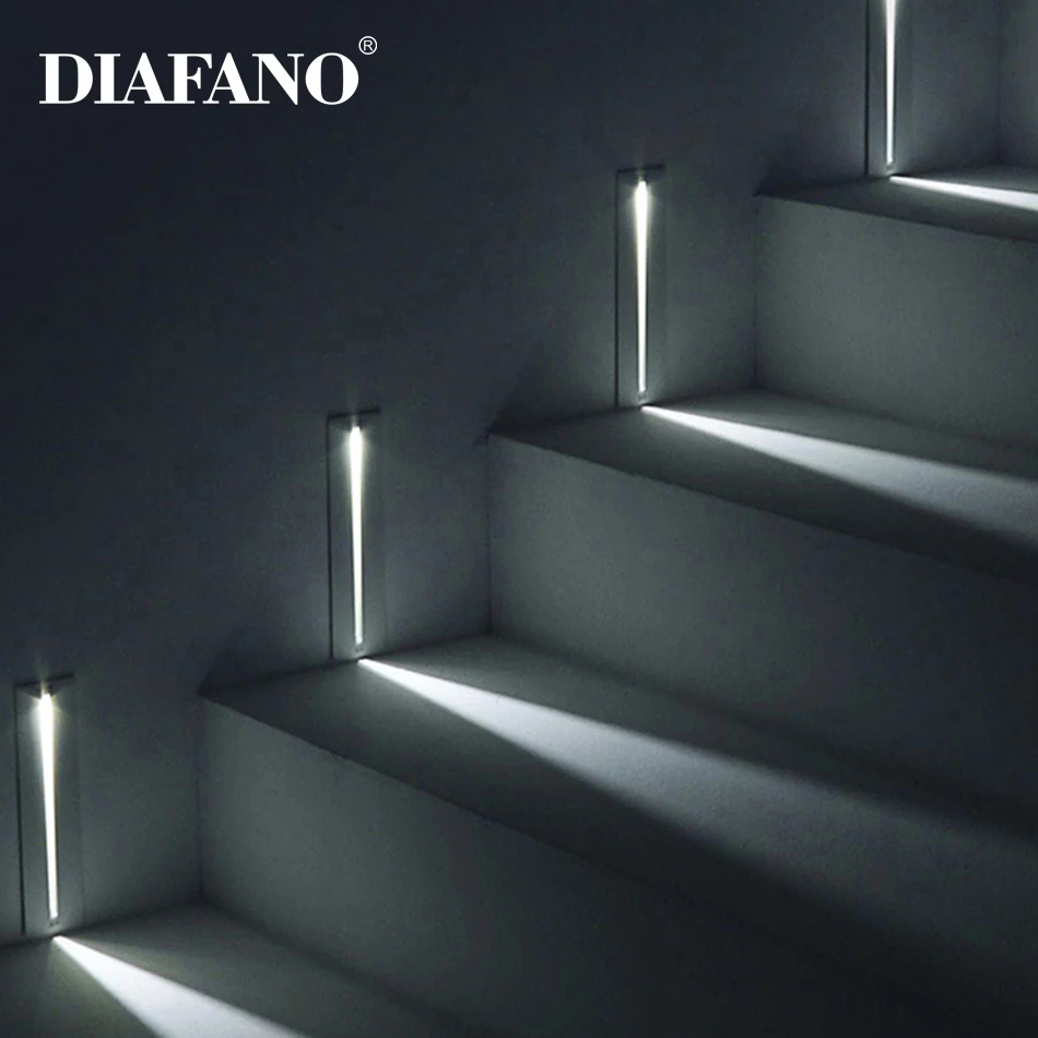 3W Recessed LED Stair Light Indoor IP20 Outdoor IP65 Corner Wall Lights Stairs Step Stairway Hallway STAIRCASE LAMP AC85-265V | Лампы и