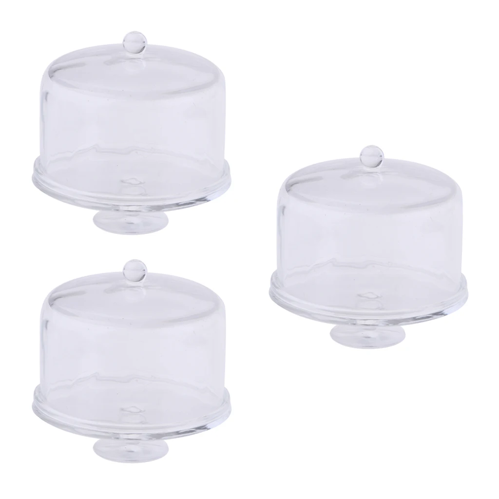 Dollhouse Accessories 1/12 Scale Cake Stand Serving Tray Miniature Toys for Living Room, Kitchen, Dining Room Decor - 3pcs
