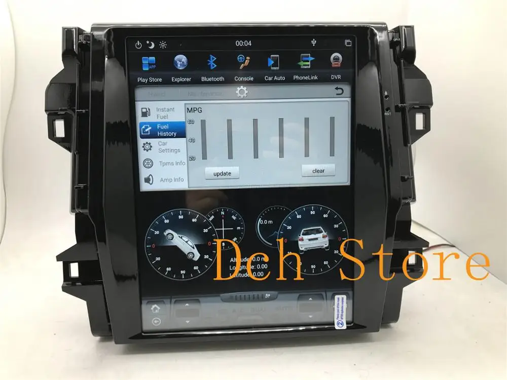 12,1 дюймов вертикальный tesla стиль Android 8,1 автомобильный dvd-плеер gps навигация для Toyota Fortuner carplay px6