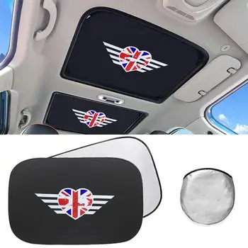 

2Pcs Car Sunroof Shade Cooling Auto Window Sunshade Cover Protector Logo for MINI Cooper Clubman Countryman Emblem Parasol Coche