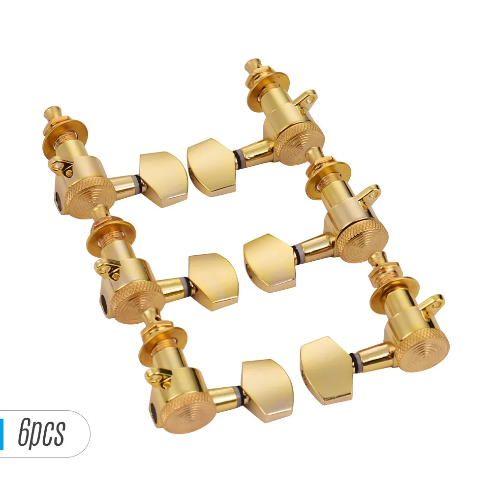 Type 4 Gold 6 шт. 3L3R гитарные струнные колышки, блокирующие шпиндельные головки, ручки для акустические электрогитары, запасные аксессуары - Цвет: Type 4 Gold