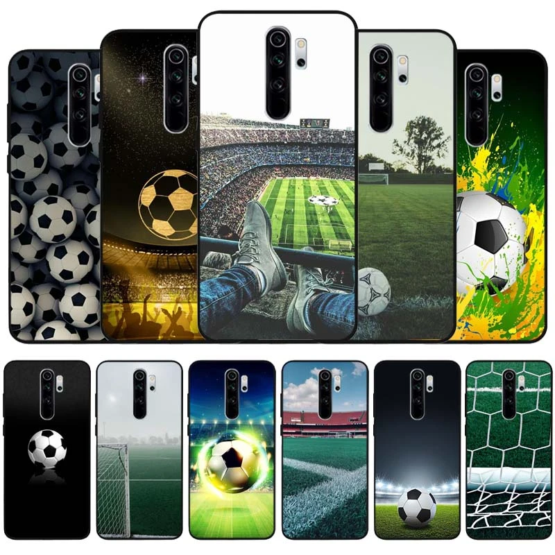 football soccer black Silicone Phone Case For Redmi note 9 8 7 Pro S 8T 7A Cover xiaomi leather case glass