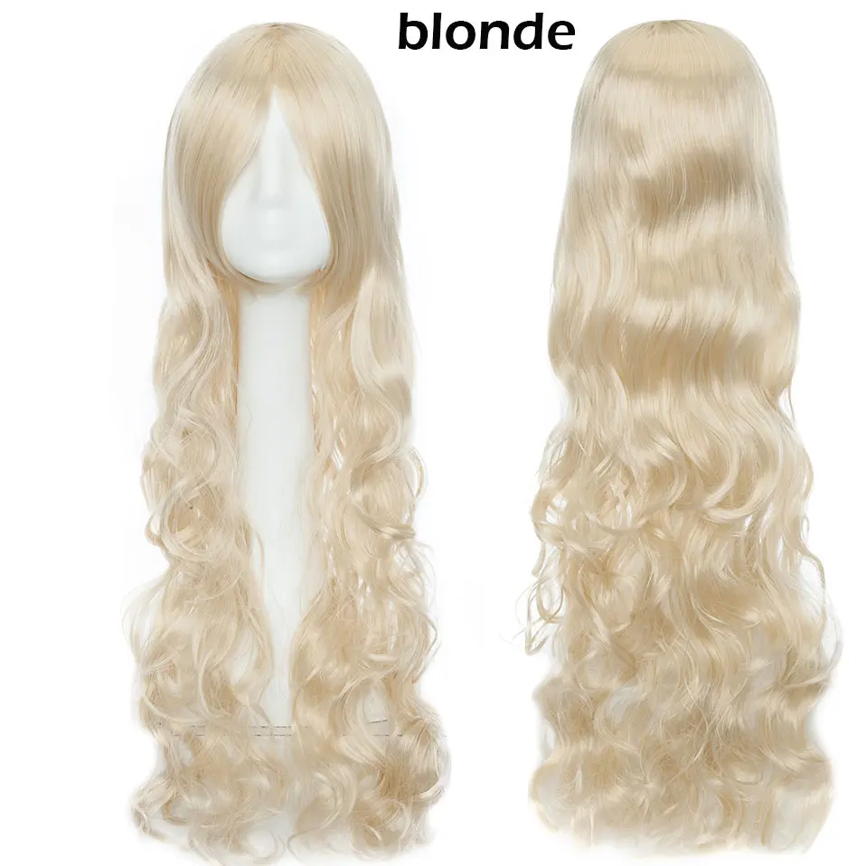 blonde SNOILITE 80 см 100 см длинный прямой парик для косплея красный фиолетовый розовый черный парик косплей синтетический парик для мужчин и женщин - Цвет: blonde