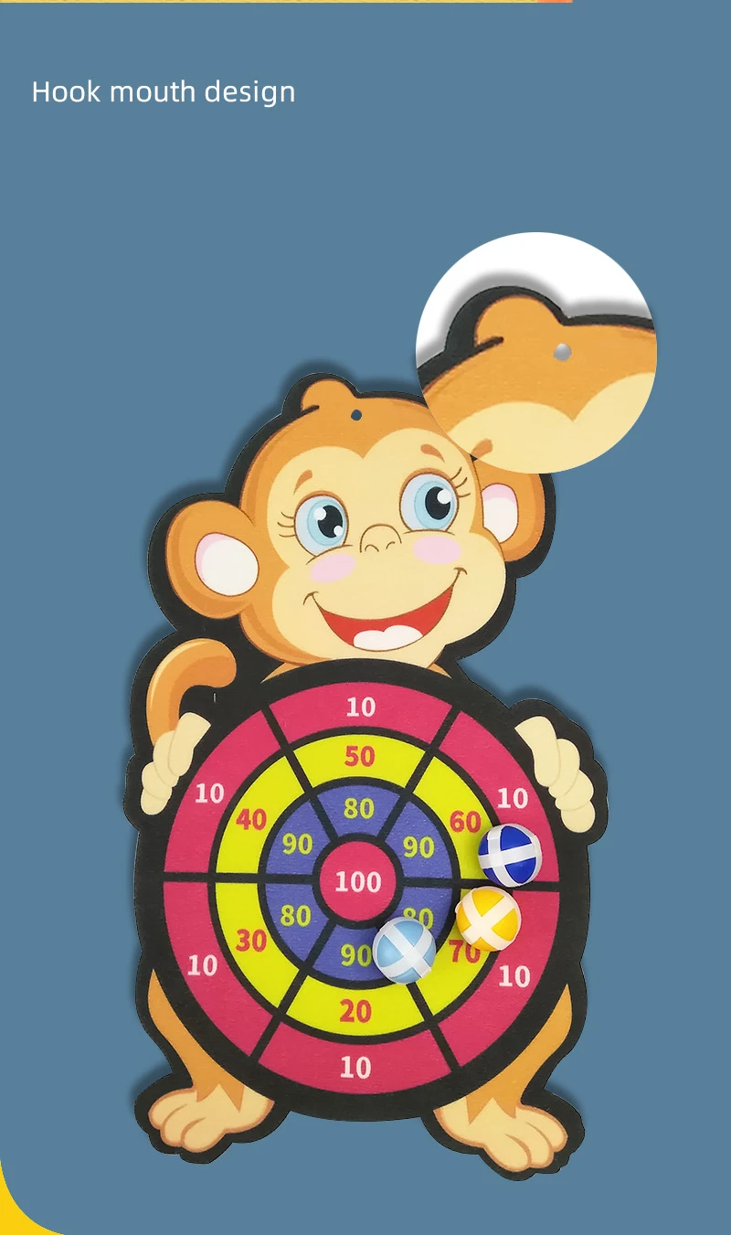 Jeu De Fléchettes Aimantées Pour Enfants - 12 Balles Collantes + Cible Panda - Extérieur/intérieur - À Partir De 3 Ans - Sécurité Et Amusement Garanti - 9
