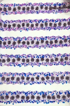 

New Sequins Embroidered 5 Yards Nigerian 3 d flowers Lace Fabric Bridal High Quality French Tulle Lace Fabric For Women Clothes