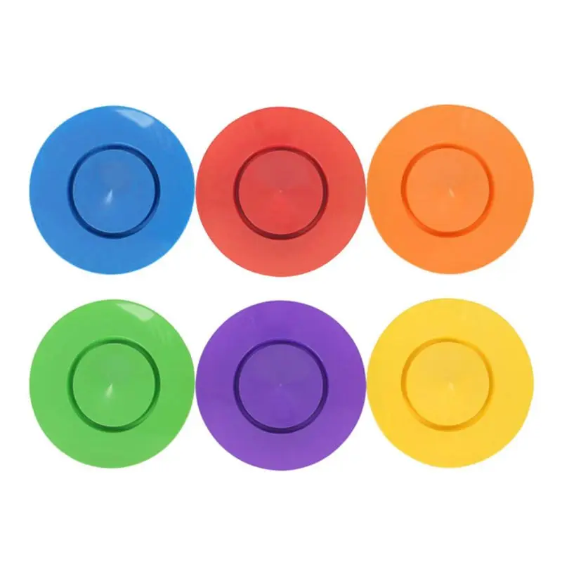 Hemistin 6 Set Plastic Juggling Spinning Plates Sticks Turntable Performance Props Acrobatic Turntable Performance Props Kids Adult Balance Classic Toy Indoor Outdoor Fun Sports Games