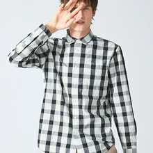Мужская рубашка с длинным рукавом SEMIR, новинка, Корейская клетчатая рубашка с длинным рукавом, черная и белая клетчатая рубашка, повседневная одежда на осень
