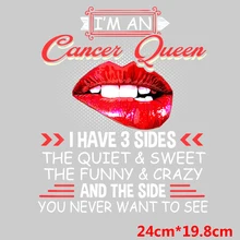  Cancer Queen Patches Iron On Transfer Heat Transfer Constellation Clothing Thermoadhesive Patches Fashion Patch Thermocollant 