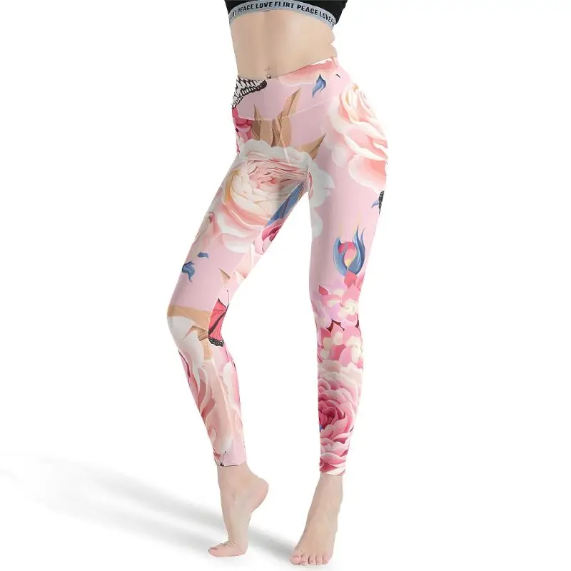 

NUM Plant Flower Women's High Waisted Pattern Leggings Tummy Control Slimming Booty Leggings for Women white xs"] D0AE
