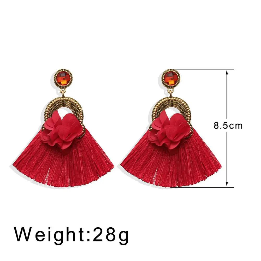 ZOSHI Bohemian Earring Long Tassel Drop Earrings For Women Girl 2020 Fashion Flower Crystal Earring Brincos Female Jewelry