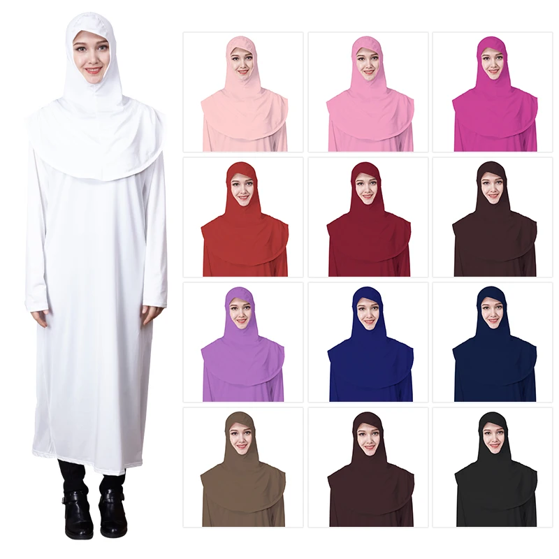 Solide Satin-Robe Für Damen - Islamische Gebetskleidung Mit Bischofsärmeln