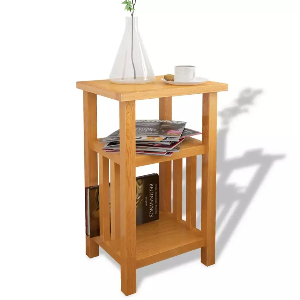 

vidaXL Tea Table End Table with Magazine Shelf Sofa Bed Office Coffee Table 27x35x55 Solid Wood Living Room Bedroom Furniture