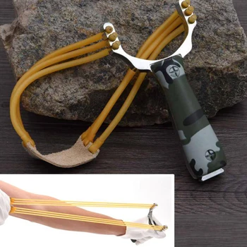 

Powerful Sling Shot Aluminium Alloy Slingshot Camouflage Bow Catapult Outdoor Hunting Shooting Slingshot