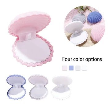 

Earrings Shell Lovely Jewelry Necklace Display Box Shape Velvet Ring Necklace Cute Cases Jewelry Gift Ring Earrings New Fashion