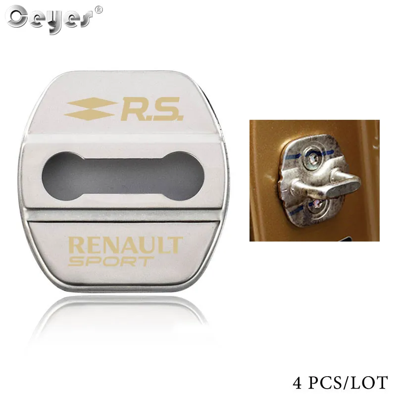 Ceyes 4 шт., автомобильные аксессуары, крышки на дверной замок для Renault Sport Megane 2 3 Logan Laguna Captur Fluence, Scenic, наклейки для стайлинга автомобилей - Цвет: For style 2 silver