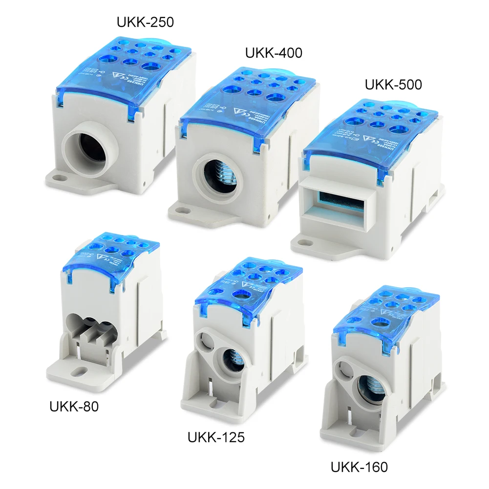 1 шт. UKK80A 125A 160A 250A 400A 500A рельсовый тип один-в-шесть-из терминалов линия распределительная коробка ток подключение открытый провод коробка
