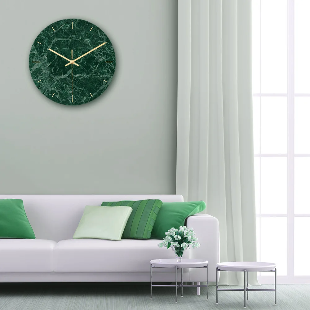 Clock008 роскошные мраморные настенные часы акриловый материал УФ-печать часы Гостиная Спальня украшение