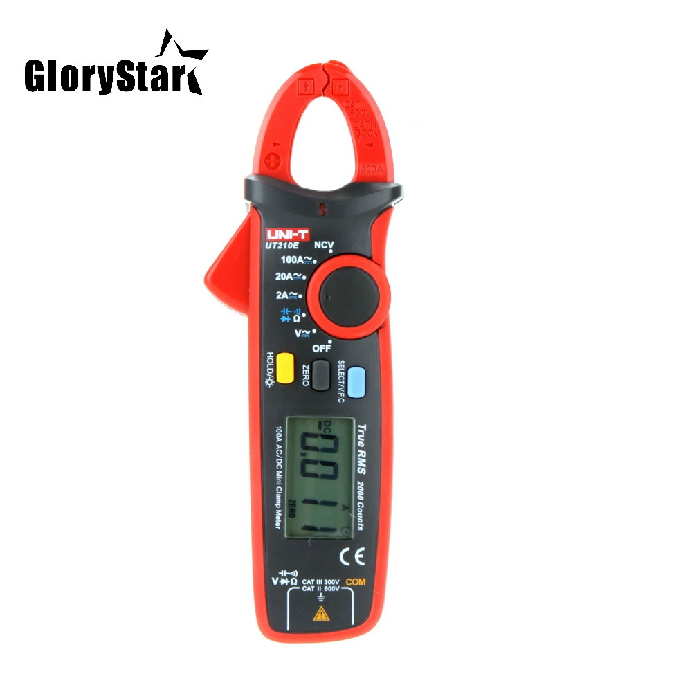 Цифровые клещи Glory Star UT210E 100Amp 600V AC DC мультиметр True RMS VFC диодный амперметр |