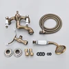 Bathtub Faucet Antique Brass Wall  Mounted Tub Sink Dual Handle With Handshower Bathroom Bath Shower Set Freestanding Mixer Tap 6