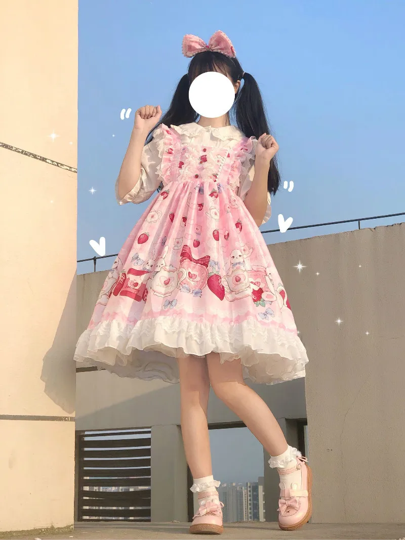 Cosplay&ware Lolita Tea Rabbit Dress Sling Jsk Shirt Renaissance Gothic Party Sweet -Zentai shop online H45cb743678ee46969c3dda8c4ead4dc65.jpg