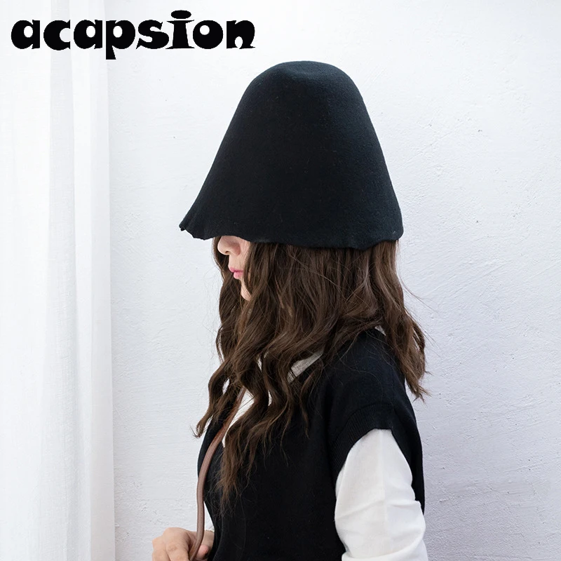 

Female Wool Beanies Winter Hats For Women Woolen Basin Cap Casual Autumn Solid Color Bone Beanie Soft Bonnet Warm Wool Hat