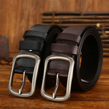 

Men Belt Cow Genuine Leather Luxury High Quality Brand Pin Buckle Belts Strap Male Cinturones Para Hombre De Lujo De Dise Ador