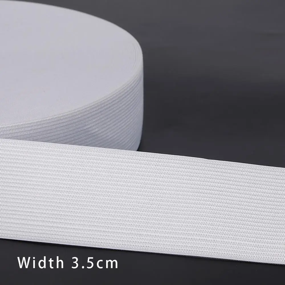 Black and White Elastic Nylon Webbing for Clothing and Sewing Accessories - 5 Yards