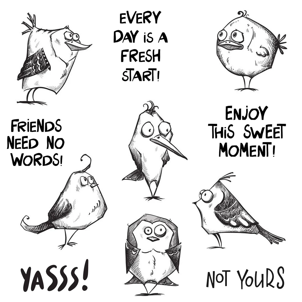 Funny Bird Stamps Stamp Crafts Azsg Clear Stamps Diy Scrapbooking