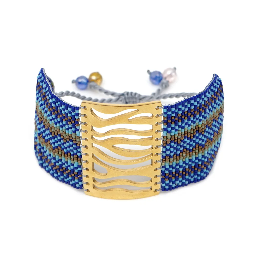 Браслеты JOYE из нержавеющей стали, браслет Boho MIYUKI, браслеты с кабелем, антикварные, ручной работы, Регулируемый мужской браслет, Прямая поставка, поставщик - Окраска металла: SL0116-1