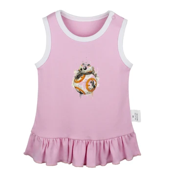 

Star Wars The Force Awakens Resistance BB-8 Design Newborn Baby Girls Dresses Toddler Sleeveless Dress Infant Cotton Clothes